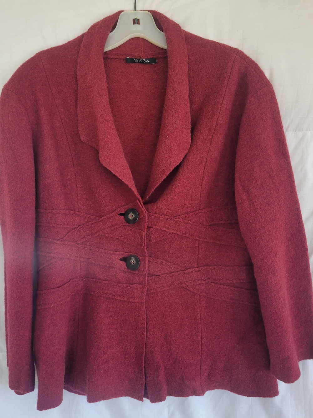 NIC+ZOE Deep Red  100% Wool Jacket.